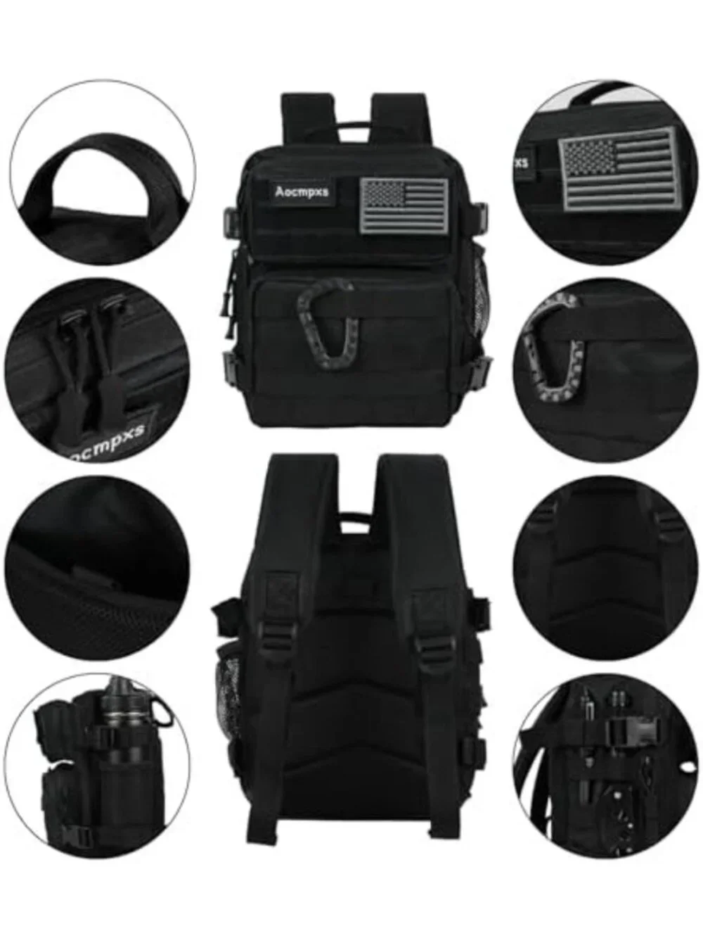 Mini Tactical Backpack 9L - Small Gym Bag for Men & Women, Molle Military Pack